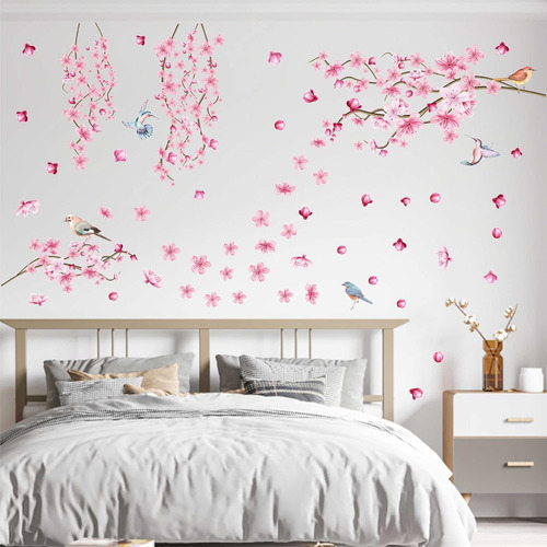 Calcomanías De Pared De Flores De Cerezo, Ramas De Árbol, Ca