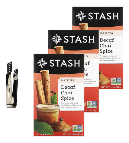 Stash Tea, 18 Bolsas De Te, Te Chai Descafeinado Con Exprimi