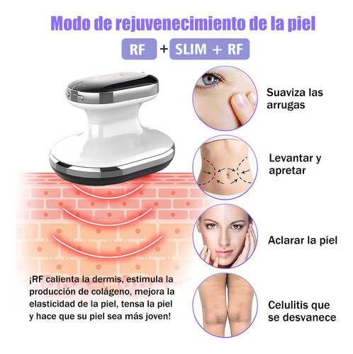 Masajeador Facial Portátil Para Belleza R F 4 Luces Ems 4en1
