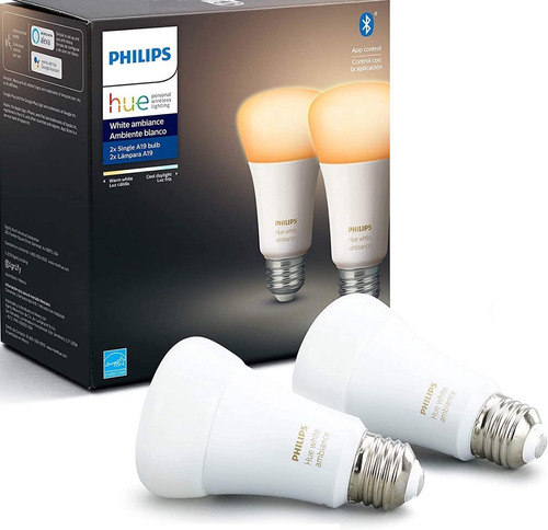 Kit de 2 lámparas LED Bluetooth Philips Hue A19 White Ambiance