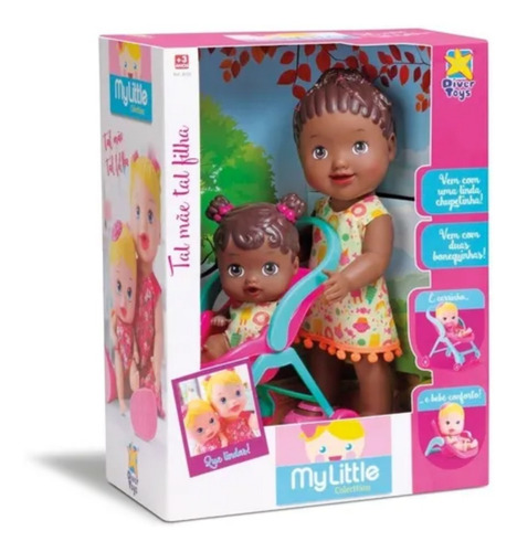 Imagem 2 de 7 de Boneca Tal Mãe Tal Filha Negra My Little Colection Divertoys