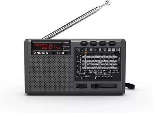 Radio portátil AM FM Radio de onda corta con la mejor recepción, radio de  transistor pequeño funciona con pilas, radio de alimentación CA con  conector
