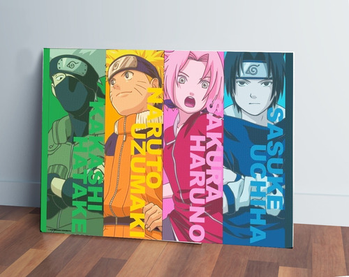Cuadro Naruto, Sasuke, Sakura 48 30x40 Mdf Memoestampados