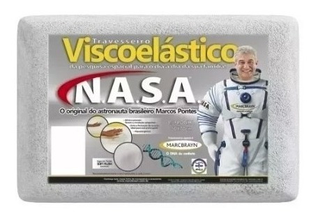 Travesseiro Viscoelástico Nasa Marcbrayn Master Bronze 12cm