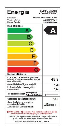 Aire Acondicionado Samsung Inverter Wifi 18.000 Btu