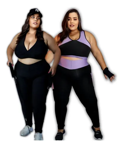 Roupa De Academia Plus Size 2cal a Legging 2 Toper Sem Bojo