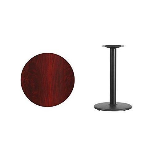 24 Ronda Laminado Caoba Table Parte Superior Base Mesa