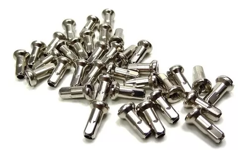 32 Nipples Richman 12mm Prata P/ Raio Grosso 2,5mm