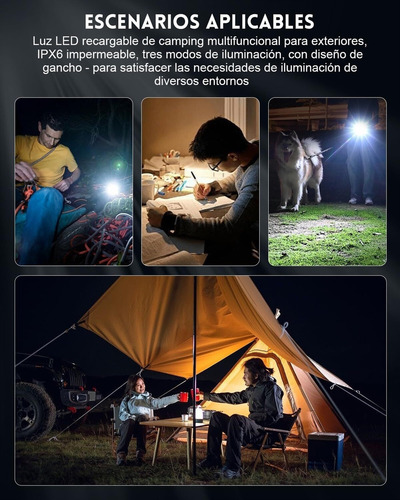 Recargable Exteriores Led Multifuncional Linterna Para
