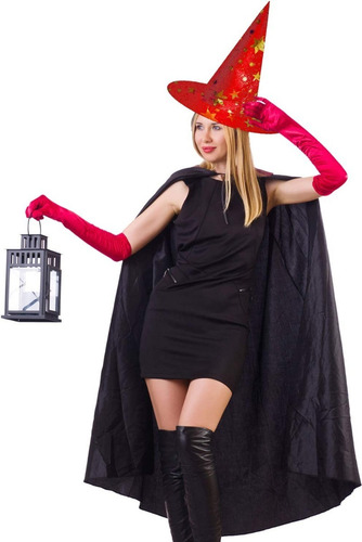 Sombrero Bruja Con Pelito Brilloso X 3 - Halloween Cotillon