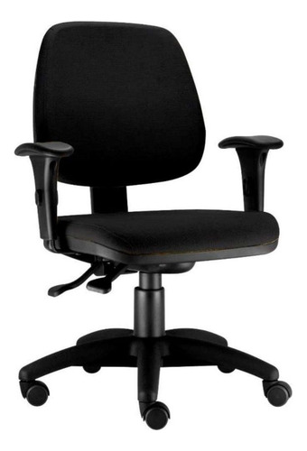 Kit 02 Cadeiras Giratória Job Ergonomica Back System Braços Cor Preto