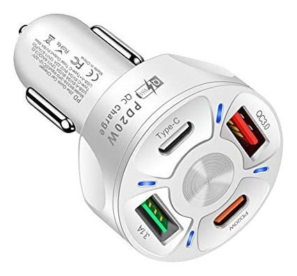 Adaptador De Carga De Coche,4 Puertos Usb Cargador 434cw