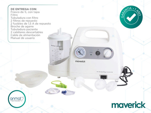 Imagen 5 de 8 de Aspirador Diafragma Secrecion 7e-g Yuwell Portátil + Bateria
