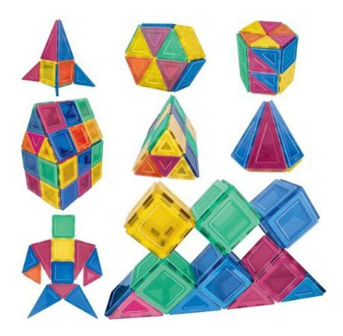 Bloques Magneticos Imantados 42 Piezas Variadas Colores