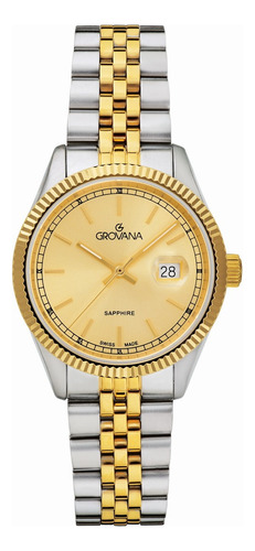 Reloj Grovana Kensington Royal Lady Zafiro 5542.1141 Plateado Y Dorado Dorado Dorado