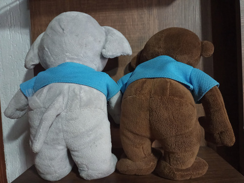 2 Pelúcias Macaco E Elefante Nestlé Filhotes Usadas Marrom (Usado)