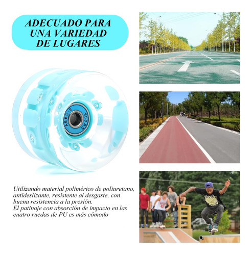 Ruedas Para Patineta Con 6 Luces, Ruedas Patineta Flash