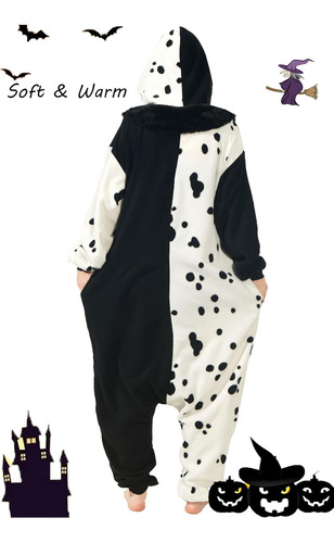 Homwerront Disfraz De Cruella Deville Mujer Mono Dálmata Con
