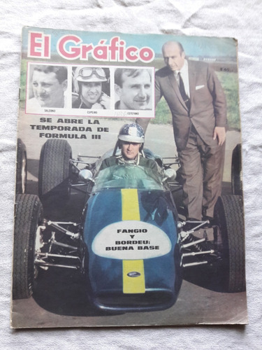 Revista El Gráfico N° 2415 Año 1966 Fangio Y Bordeu F3