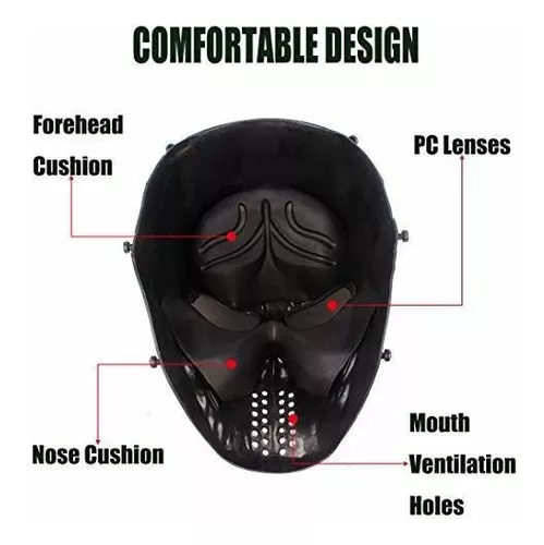NINAT Máscara Airsoft Máscaras Tácticas Cara Completa con Lentes