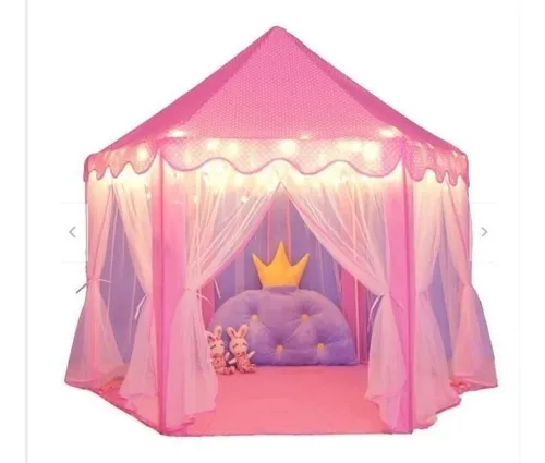 Carpa Castillo Casita De Juegos Para Ni as Rosada Armable