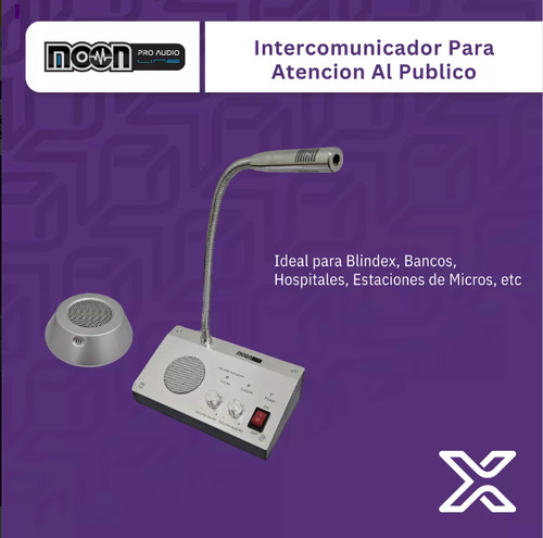 Intercomunicador P/ At Publico Ideal Blindex Incluye Fuente
