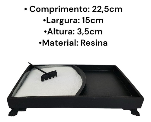 Jardim Zen Retangular Com Divisória Rastelo Yoga Nirvana
