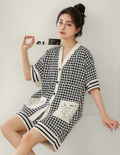 Als-1610 - Conjunto De Pijama Kimono De Algodón De Verano Pa