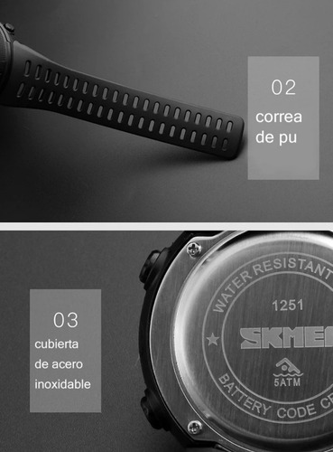 Imagen 6 de 10 de Reloj Deportivo Skmei Caballeros Modo 1251 Hombres