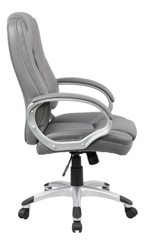 Imagen 3 de 4 de Silla De Oficina Gerencial En Cuero Color Gris