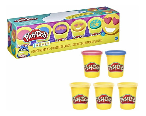 Kit De Plastilinas Masas Play-doh Colores Divertidos X5 Unds