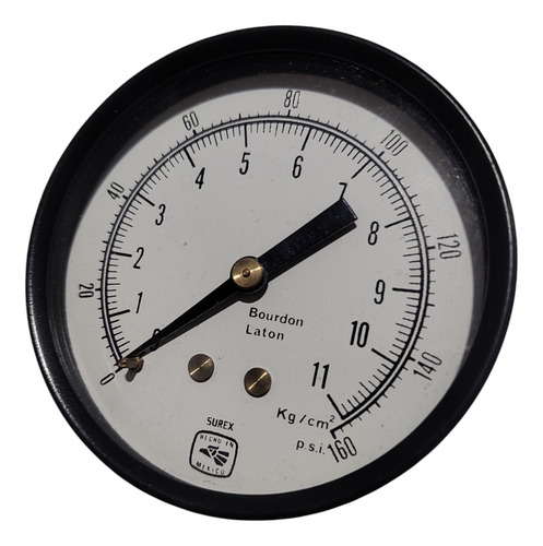 Manómetro Surex Carát. 2 1/2 Post. 1/4 Npt 11 Kgcm2