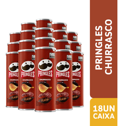 Combo Batata Pringles Churrasco 18 Unidades