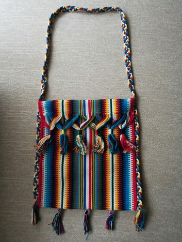 Bolso Cartera Mochila Tejido Artesanal Impecable 