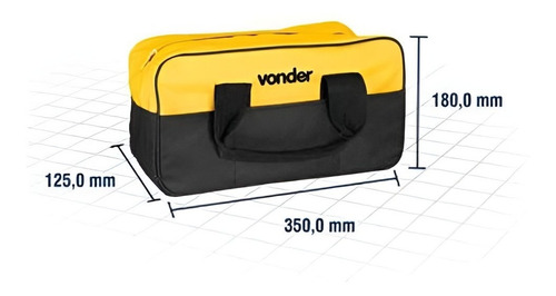 Bolsa De Lona Reforçada Para Ferramentas Vonder Bl005 Top Cor Amarelo E Preto