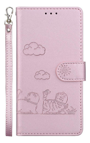 Funda Abatible Para Motorola Edge 50 Cartera De Cuero Cat