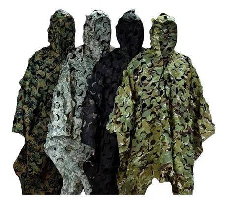 Capuz Poncho Ghilie Sniper Camuflado Safo Militar Polyripstop