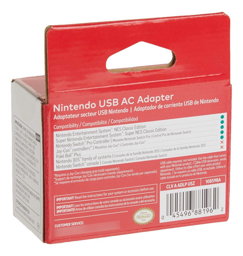 Nintendo Usb Ac Adapter - Switch