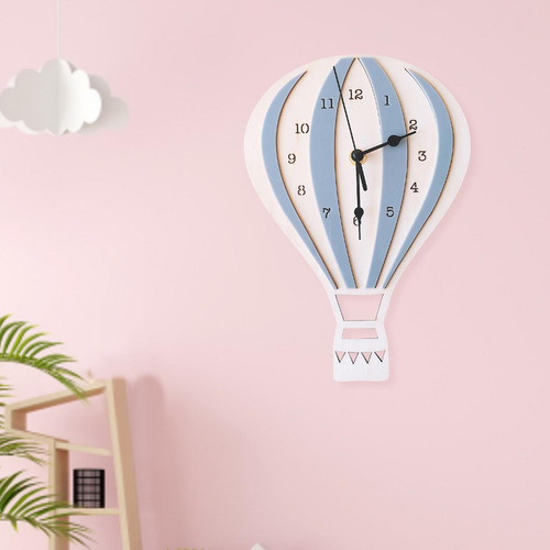 Reloj De Globo De Aire Caliente Silencioso Sin Tictac Gris