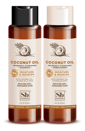 Conjunto De Shampoo E Condicionador Soapbox Com Óleo De Coco