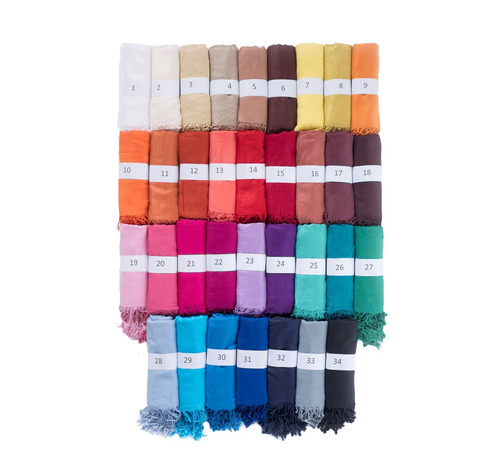 10 Pashminas Chalinas Bufandas Lisas Con Flecos 40 Colores A Elección (precio Por Mayor)