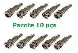 Kit 30 Conector Bnc Macho Com Mola De Parafuso