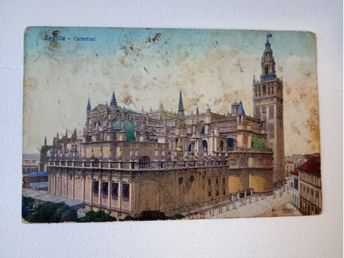 Tarjeta Postal Antigua Sevilla. Catedral. 
