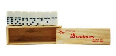 Dominó Estuche Madera - Juego De Mesa No Son Blanco Sólido