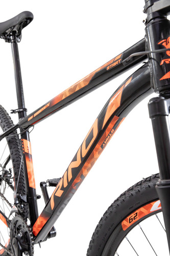 Bicicleta Aro 29 Alumínio 24v Rino Start Mtb Disco Suspensão Cor Preto/laranja Tamanho Do Quadro 19
