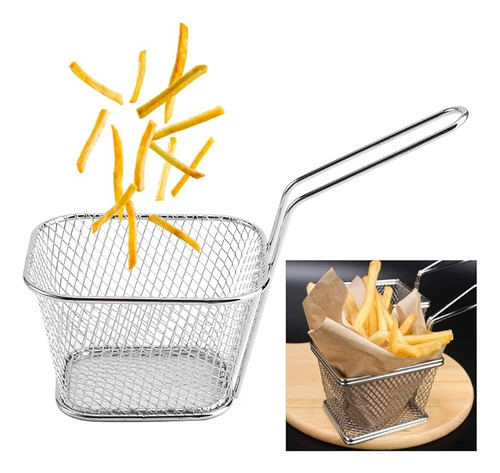 10pcs Mini Cestas De Malla Para Freidora De Acero Inoxidable