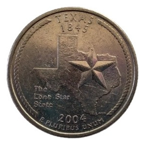 Moneda Estados Unidos 25 Cents  2004 Texas (x1665