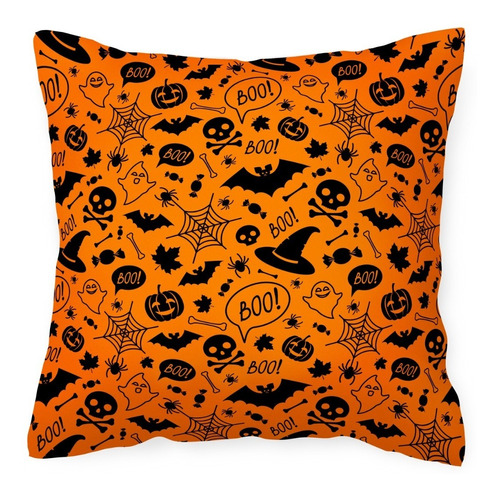 Cojín Tla Almohada Halloween Murciélagos Calabazas Naranja