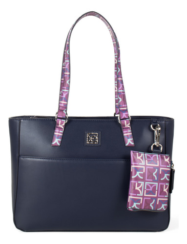 Bolsa Tote Cloe Para Mujer Grande Con Monedero Color Azul marino