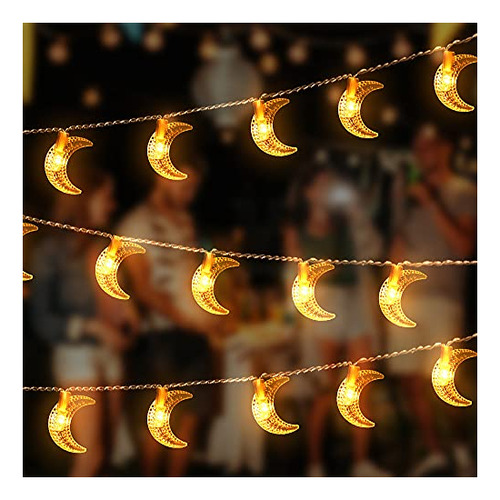 40 Led Ramadan Décor Moon String Lights For Crescent Bfp7y
